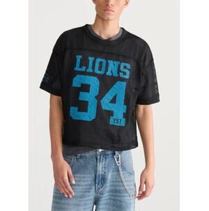 NFL Detroit Lions Boxy Mesh Tee Black Size L